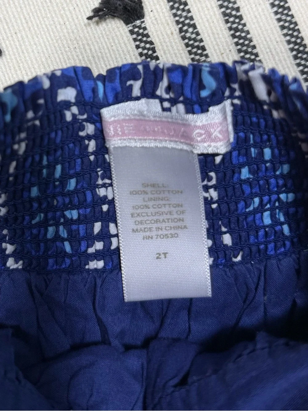 Janie and Jack Size 2/2T Bundle 4pc Blue Medallion Halter Dress Tops Eyelet Trim
